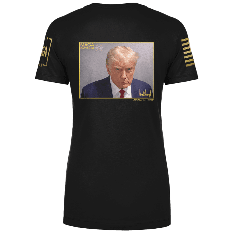 icon series trump mug shot ladies tee icon series trump mug shot ladies tee maga trump 37305614500017