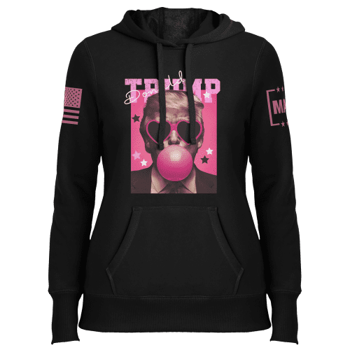 Ladies Hoodie / Black / XS Donald Trump Bubblegum maga trump