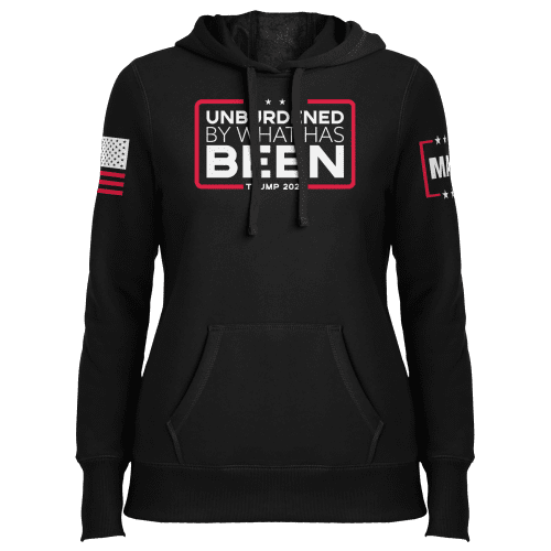 Ladies Hoodie / Black / XS Unburdened by What Has Been Ladies maga trump