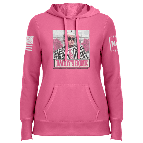 Ladies Hoodie / Heather Charity Pink / XS Daddy's Home 3 maga trump