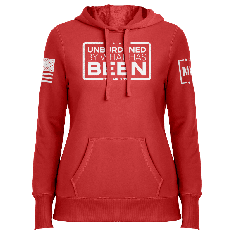 Ladies Hoodie / Red / XS Unburdened by What Has Been Ladies maga trump