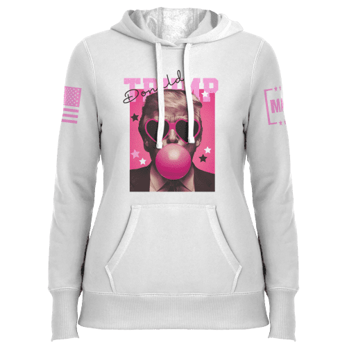 Ladies Hoodie / White / XS Donald Trump Bubblegum maga trump