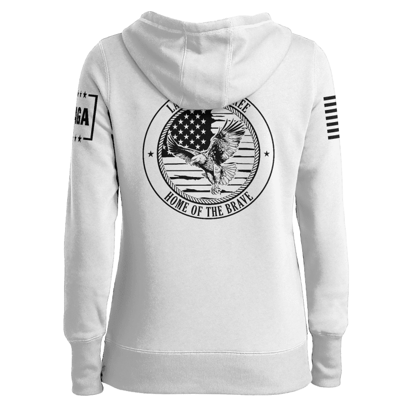 land of the free home of the brave eagle ladies hoodie land of the free home of the brave eagle ladies hoodie maga trump 37485904134321