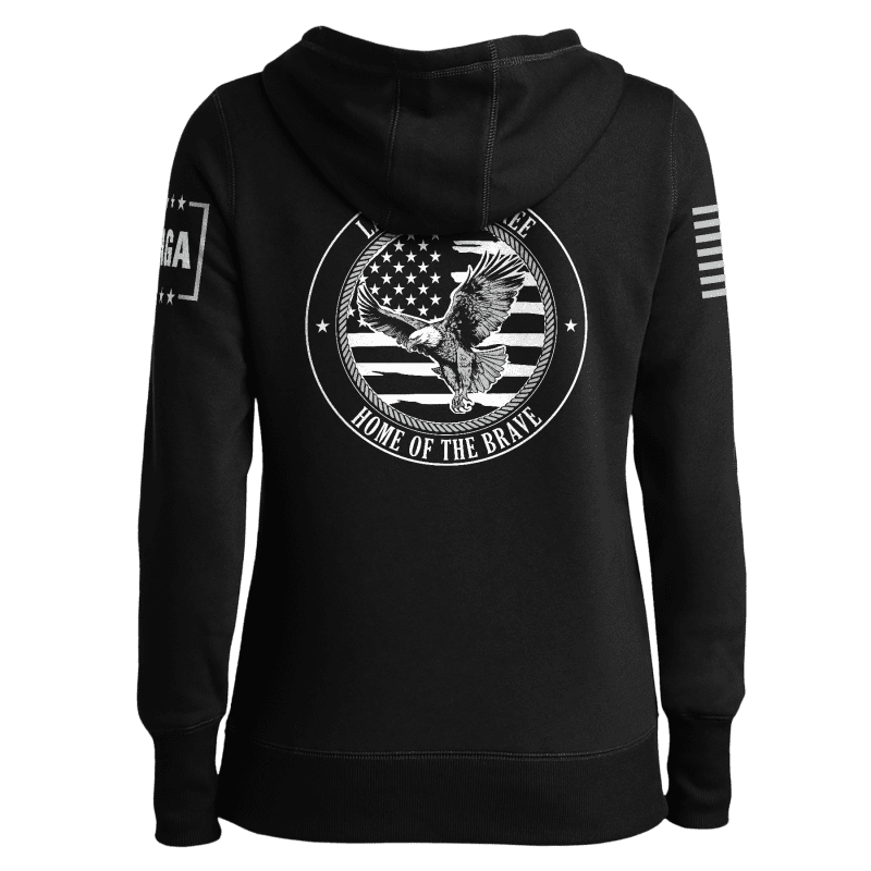 land of the free home of the brave eagle ladies hoodie land of the free home of the brave eagle ladies hoodie maga trump 37485904396465