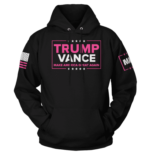 Men's Hoodie / Black / XS Trump Vance Pink maga trump