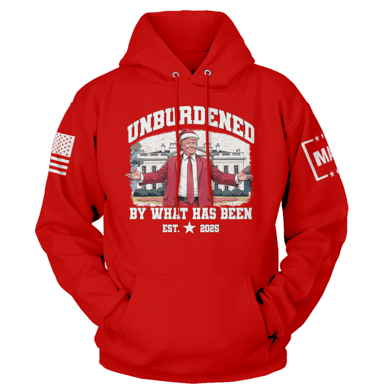 Men's Hoodie / Red / XS Unburdened by What Has Been - Christmas maga trump