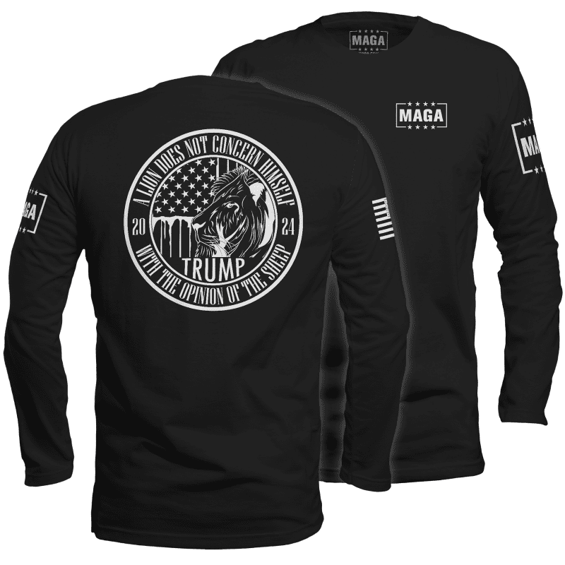 Men's Long Sleeve / Black / S Trump 24 A Lion Does Not Concern Himself maga trump