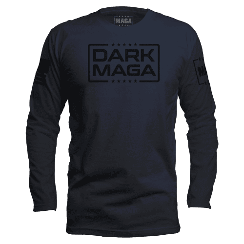 Men's Long Sleeve / Midnight Navy / S Dark MAGA V6 maga trump