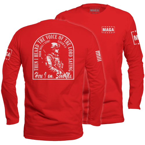 Men's Long Sleeve / Red / S Send Me maga trump