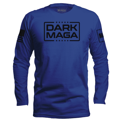 Men's Long Sleeve / Royal / S Dark MAGA V6 maga trump