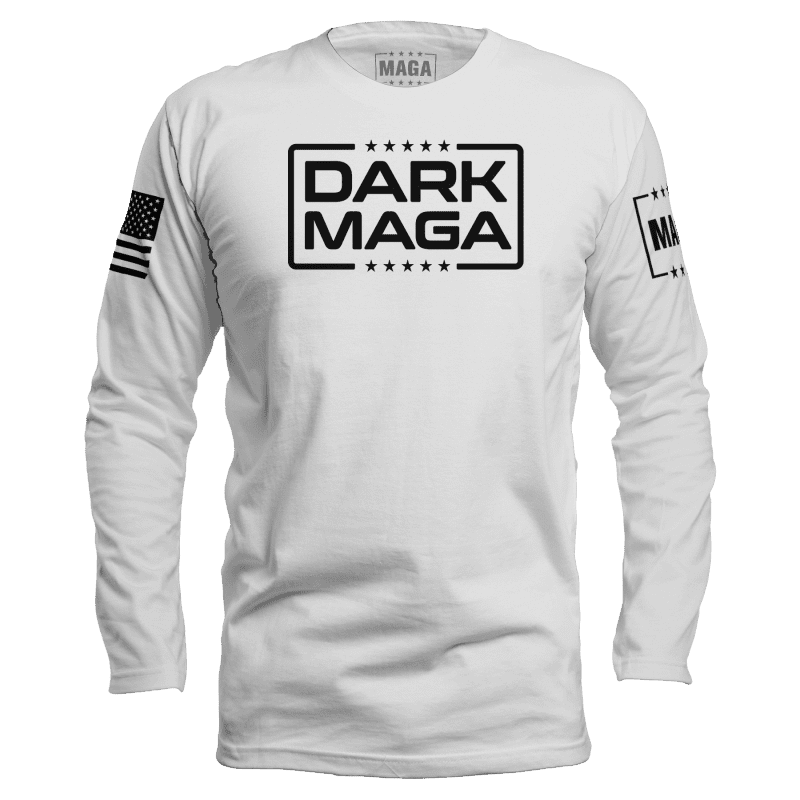 Men's Long Sleeve / White / S Dark MAGA V6 maga trump