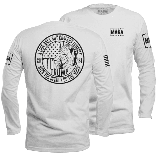 Men's Long Sleeve / White / S Trump 24 A Lion Does Not Concern Himself maga trump