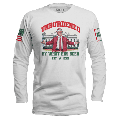 Men's Long Sleeve / White / S Unburdened by What Has Been - Christmas maga trump