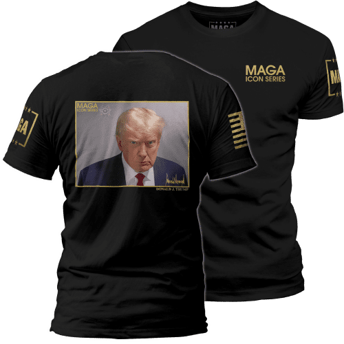 Men's Shirt / Black / XS Icon Series - Trump Mug Shot maga trump