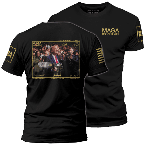 Men's Shirt / Black / XS Icon Series - Trump with UFC Belt maga trump