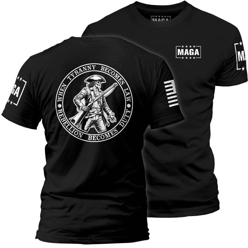 Men's Shirt / Black / XS When Tyranny Become Law Patriot maga trump