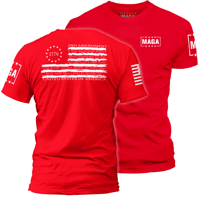 Men's Shirt / Red / XS 1776 Betsy Tattered 2A Flag maga trump