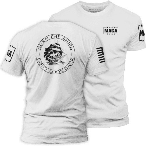 Men's Shirt / White / XS Burn the Ships maga trump