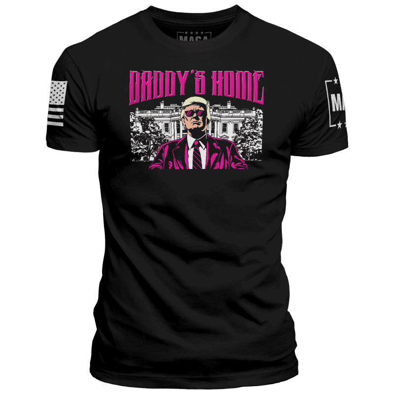 Men's Tee / Black / XS Daddys Home maga trump