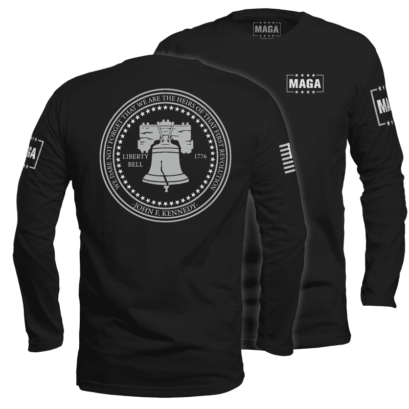 Mens Long Sleeve / Black / S Liberty Bell Kennedy Quote maga trump