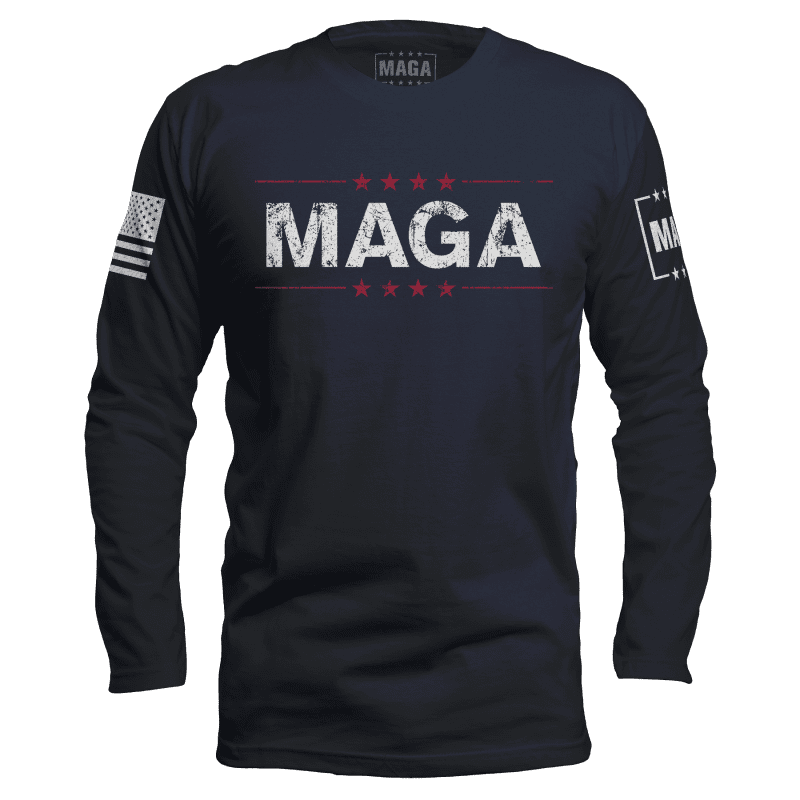 Midnight Navy / S MAGA Long Sleeve - Navy Blue maga trump