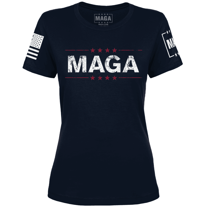 Midnight Navy / XS MAGA Ladies Tee - Navy Blue maga trump