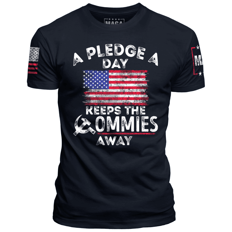 Navy / XS A Pledge A Day Keeps Commies Away maga trump