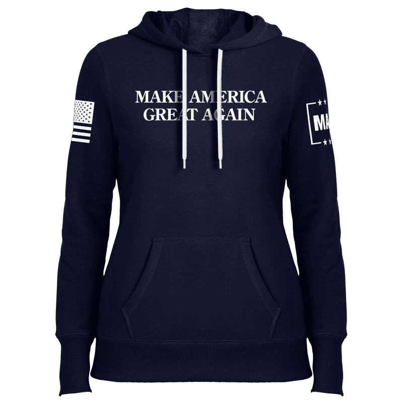 Navy / XS "MAGA Hat" Ladies Hoodie maga trump