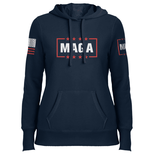 Navy / XS MAGA Ladies Hoodie maga trump