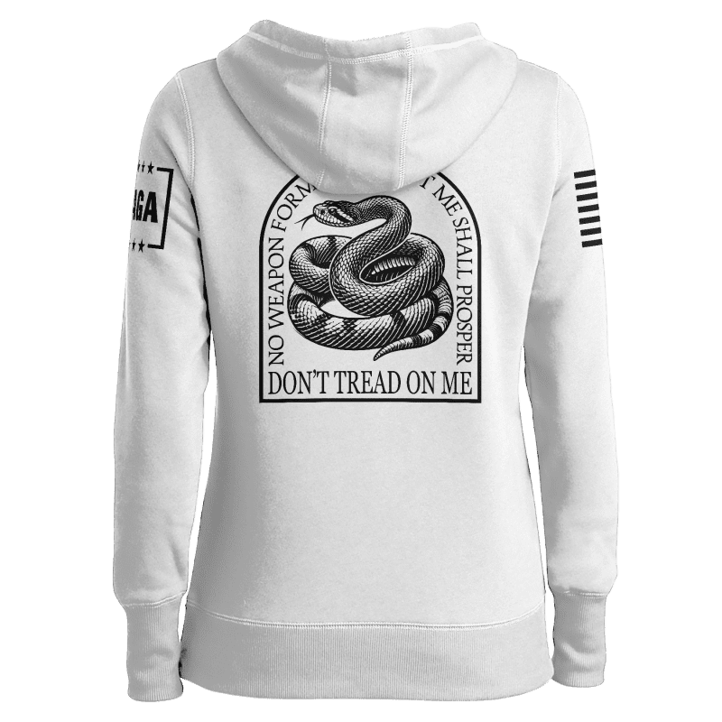 no weapon formed against me don t tread on me ladies hoodie no weapon formed against me don t tread on me ladies hoodie maga trump 37485469466801