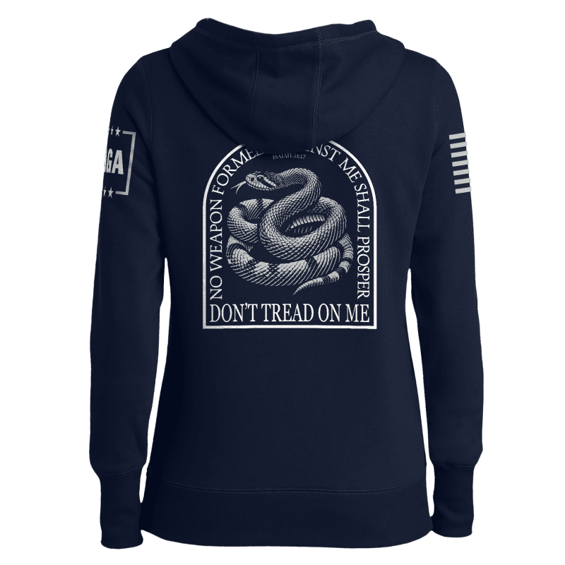 no weapon formed against me don t tread on me ladies hoodie no weapon formed against me don t tread on me ladies hoodie maga trump 37485469499569