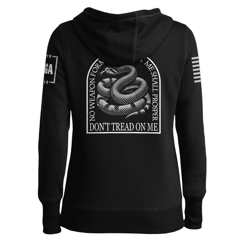 no weapon formed against me don t tread on me ladies hoodie no weapon formed against me don t tread on me ladies hoodie maga trump 37485469532337