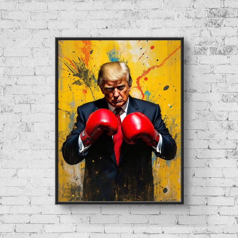 Poster: 12" x 18" / Gloss Trump Boxing Painting Poster maga trump