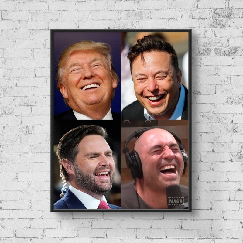 Poster: 12" x 18" / Gloss Trump x Vance x Musk x Rogan Poster maga trump