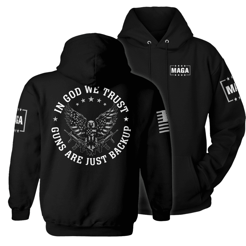 Premium Soft Hoodie / Black / XS In God We Trust maga trump