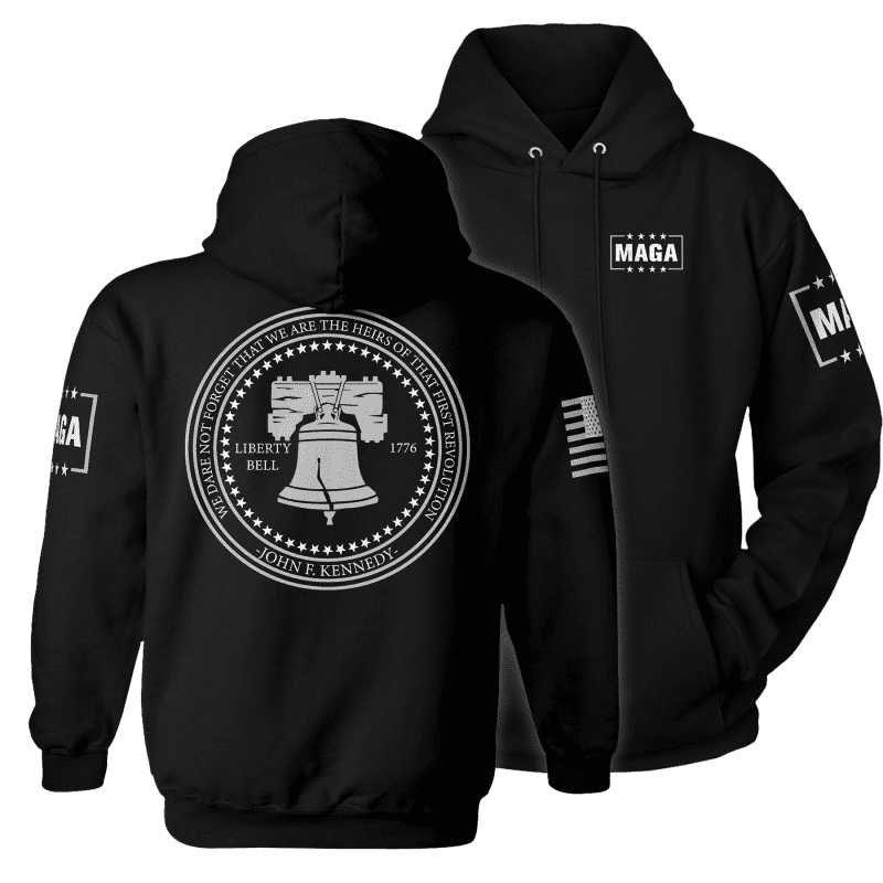 Premium Soft Hoodie / Black / XS Liberty Bell Kennedy Quote maga trump