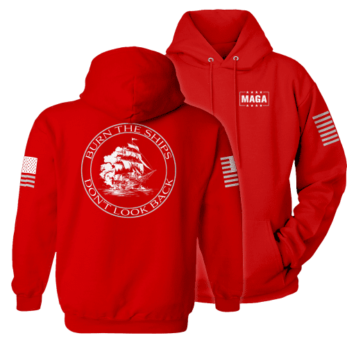 Premium Soft Hoodie / Red / XS Burn the Ships maga trump