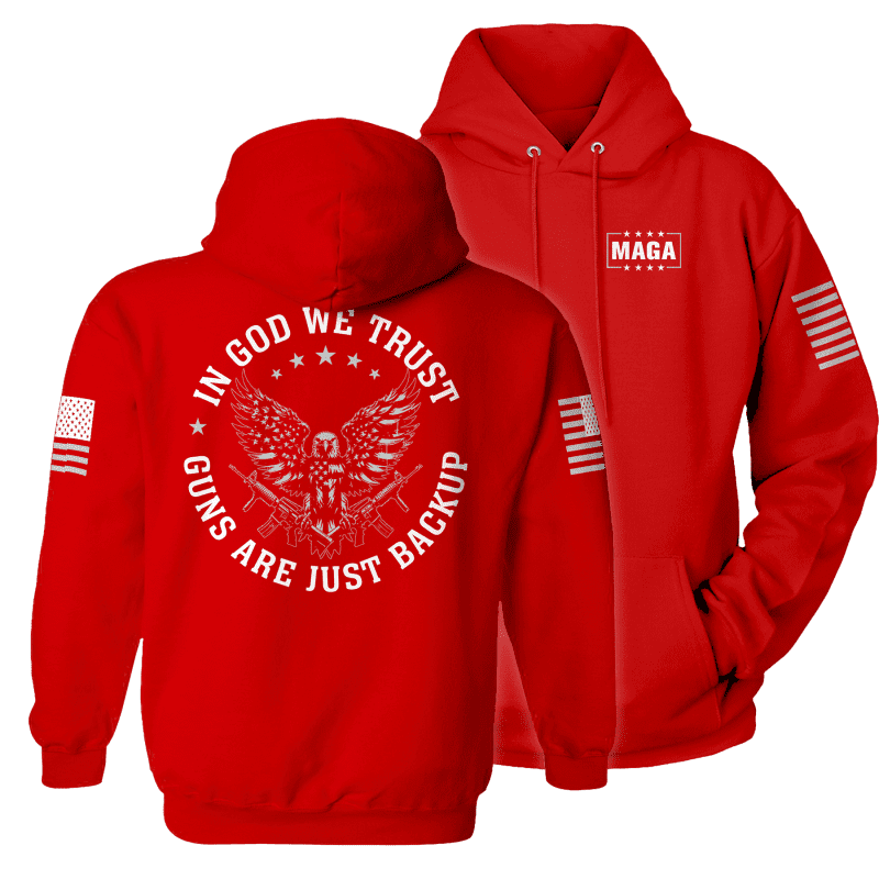 Premium Soft Hoodie / Red / XS In God We Trust maga trump