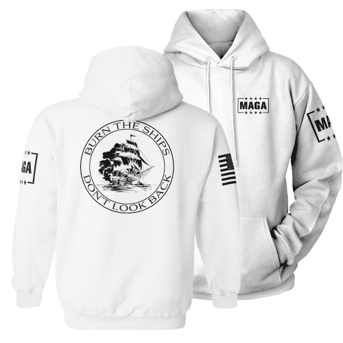 Premium Soft Hoodie / White / XS Burn the Ships maga trump