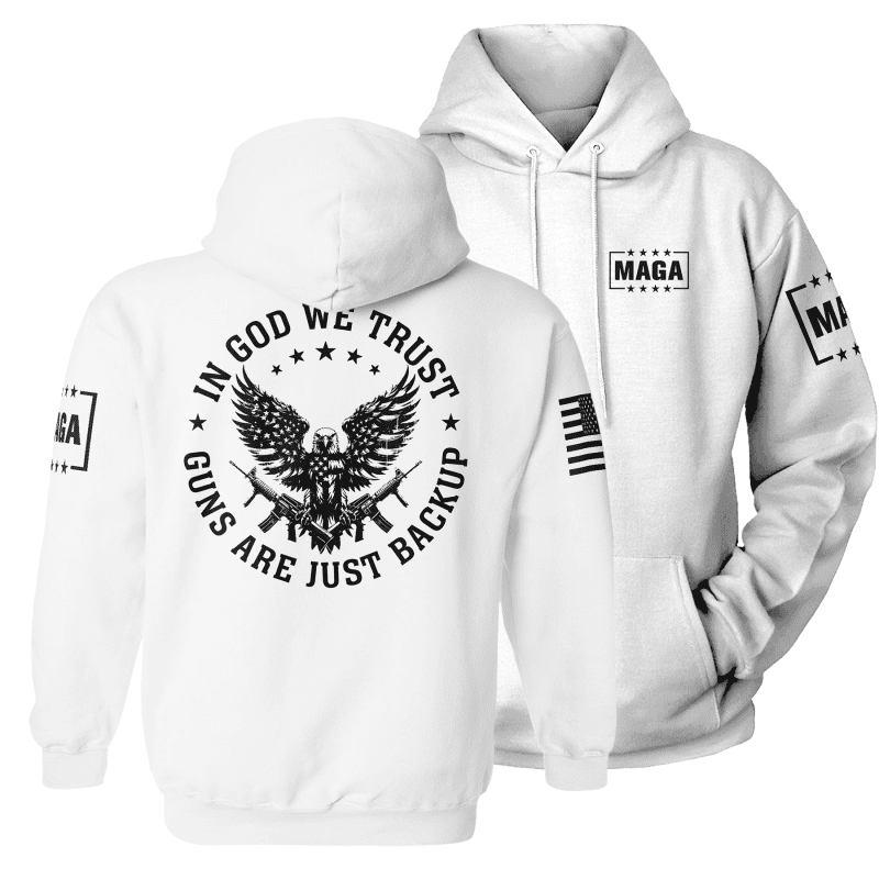 Premium Soft Hoodie / White / XS In God We Trust maga trump