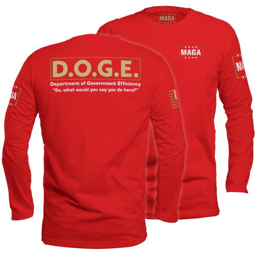 Red / S D.O.G.E Long Sleeve maga trump