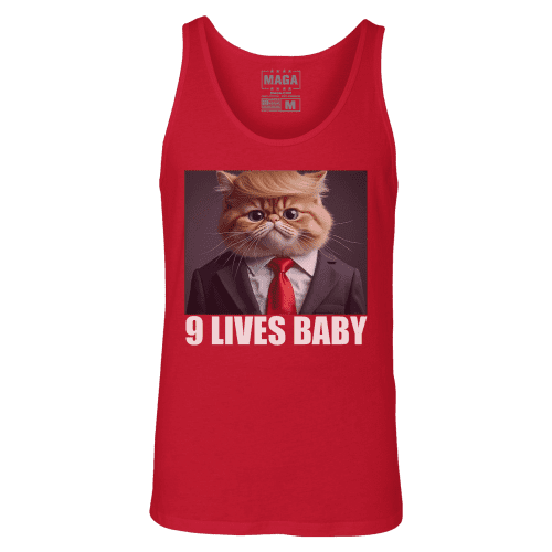 Red / XS 9 Lives Baby Tank Top maga trump