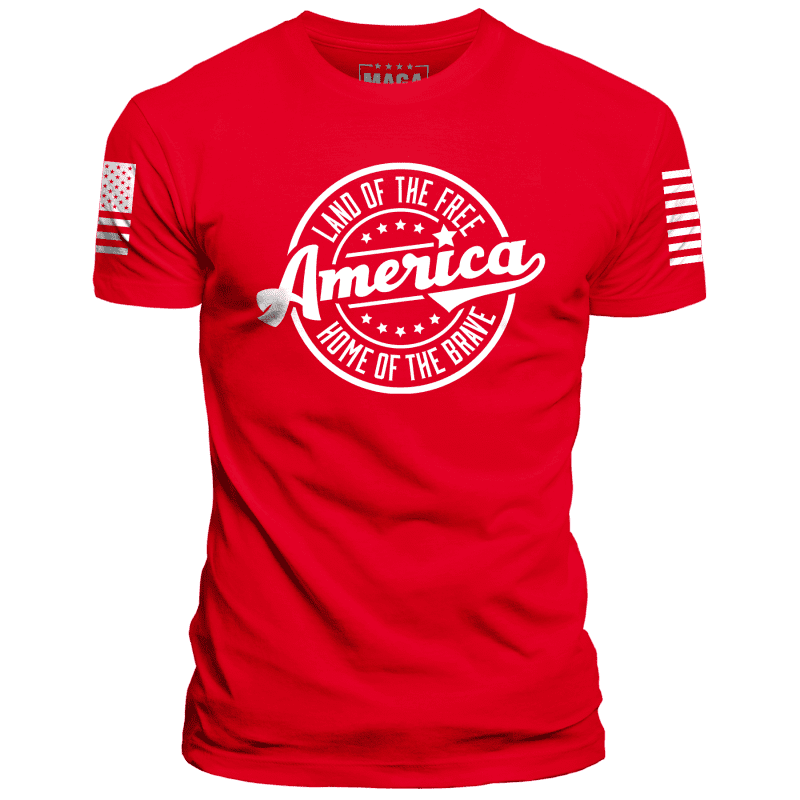 Red / XS America Land of the Free Home of the Brave maga trump