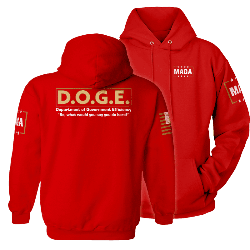 Red / XS D.O.G.E Hoodie maga trump