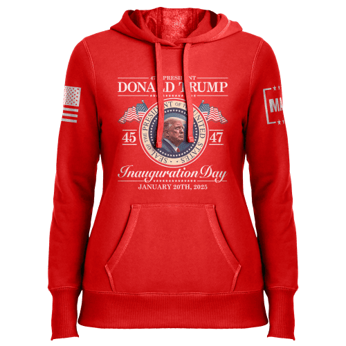 Red / XS Inauguration Day Ladies Hoodie maga trump