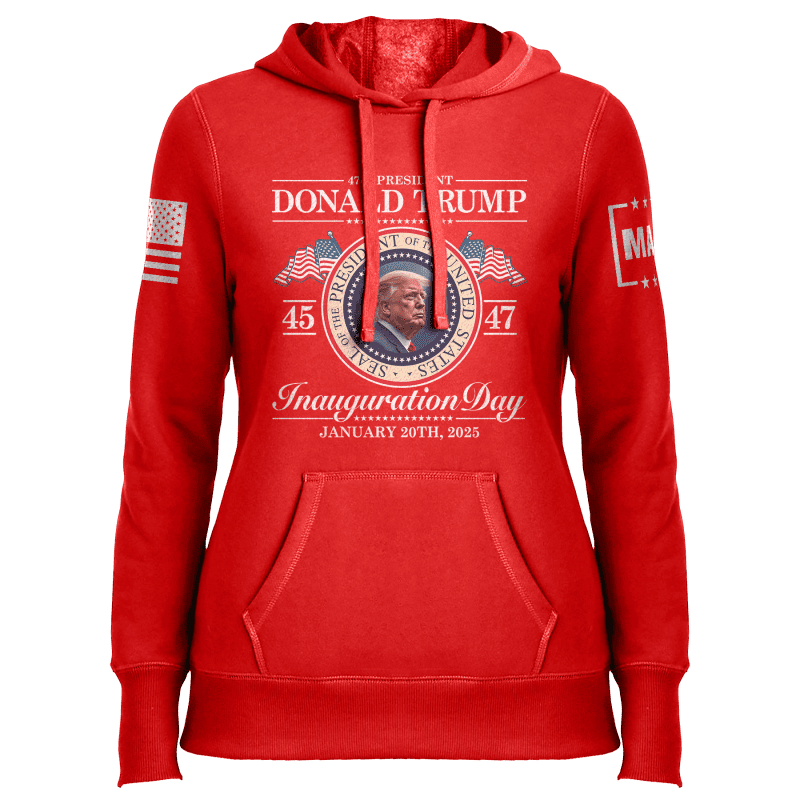 Red / XS Inauguration Day Ladies Hoodie maga trump