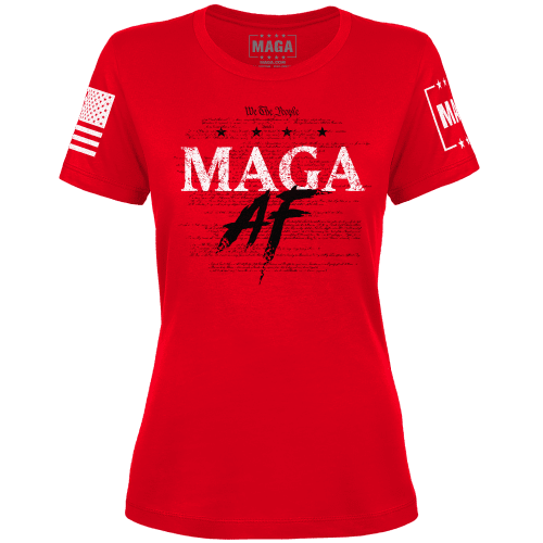 Red / XS MAGA AF Ladies Tee maga trump