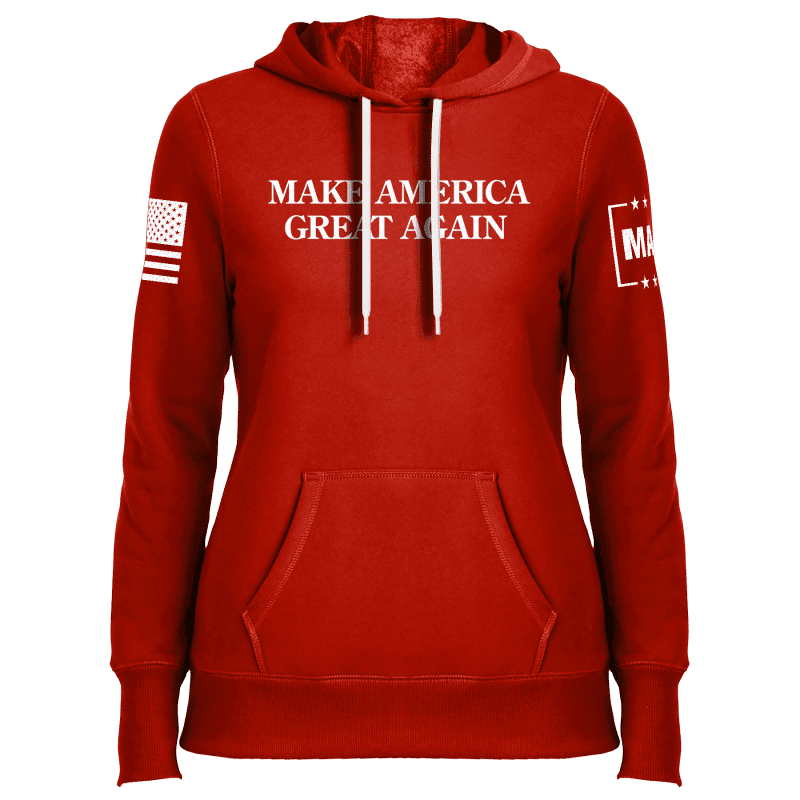 Red / XS "MAGA Hat" Ladies Hoodie maga trump