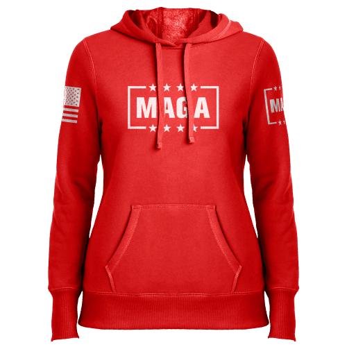 Red / XS MAGA Ladies Hoodie maga trump