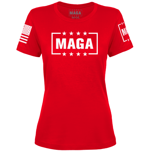 Red / XS MAGA Ladies Tee maga trump